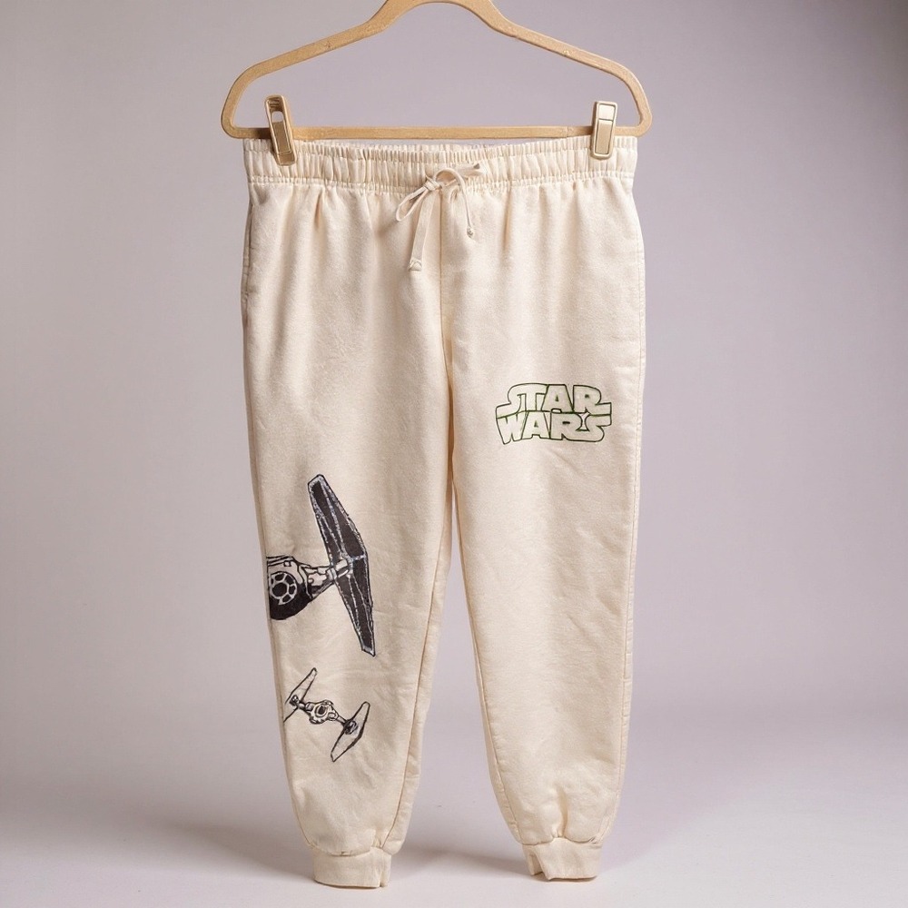 Disney Star Wars 100 Jogger Pants Large TIE Fighter Graphic Sweatpants